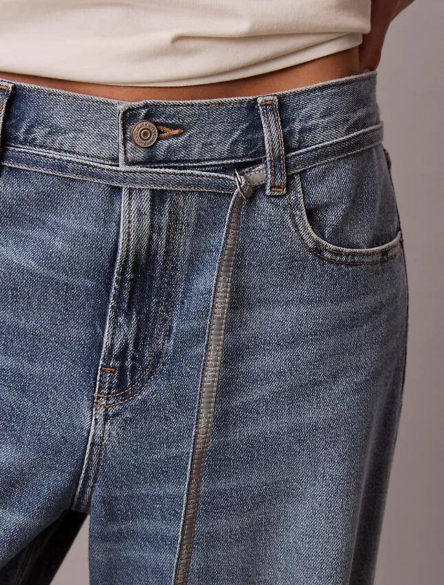 Düşük Bel Kemerli Bol Jean Düşük Bel Kemerli Bol Jean