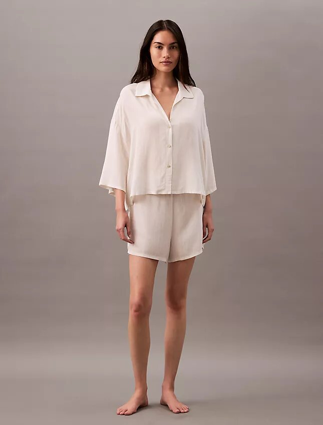 Dokuma Viskon Uyku Şortu Dokuma Viskon Uyku Şortu
