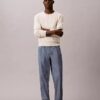 Düz Kesim Chambray Çekip Giyilen Pantolon Düz Kesim Chambray Çekip Giyilen Pantolon