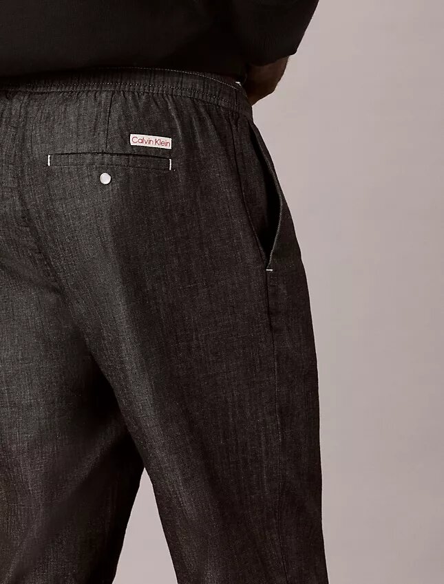 Düz Kesim Chambray Çekip Giyilen Pantolon Düz Kesim Chambray Çekip Giyilen Pantolon