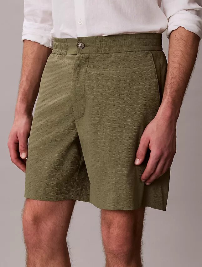 Düz Seersucker Elastik 7″ Şort Düz Seersucker Elastik 7″ Şort