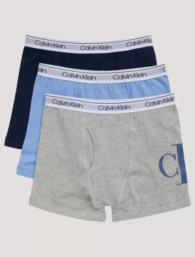 Erkek Çocuk Monogram Pamuklu Cotton Stretch 3’lü Boxer Brief Seti