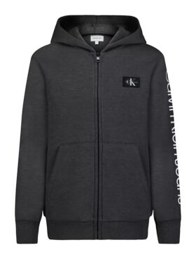 Erkek Çocuk Monologo Yama Fermuarlı Kapüşonlu Sweatshirt