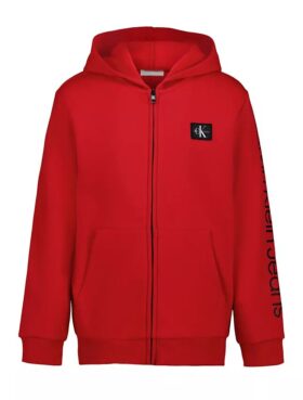 Erkek Çocuk Monologo Yama Fermuarlı Kapüşonlu Sweatshirt