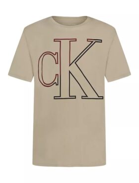 Erkek Çocuk Oversized Konturlu Monogram Bisiklet Yaka Tişört