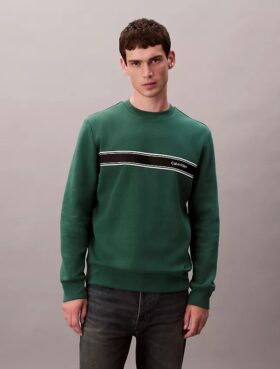Fleece Çizgili Klasik Sweatshirt