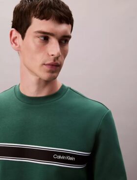 Fleece Çizgili Klasik Sweatshirt