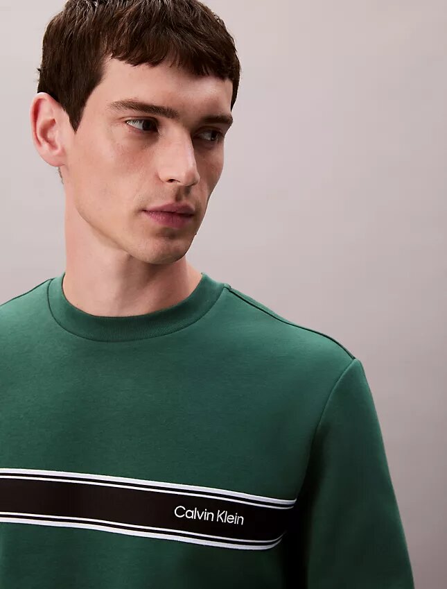 Fleece Çizgili Klasik Sweatshirt Fleece Çizgili Klasik Sweatshirt