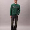 Fleece Çizgili Klasik Sweatshirt Fleece Çizgili Klasik Sweatshirt