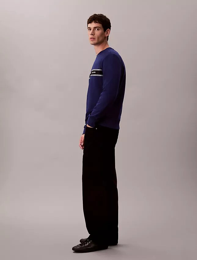 Fleece Çizgili Klasik Sweatshirt Fleece Çizgili Klasik Sweatshirt