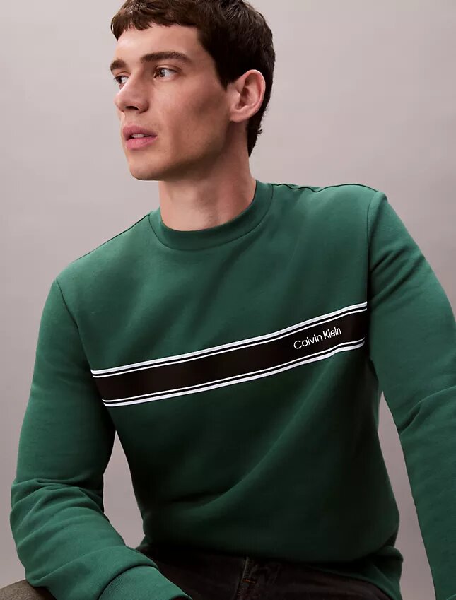 Fleece Çizgili Klasik Sweatshirt Fleece Çizgili Klasik Sweatshirt