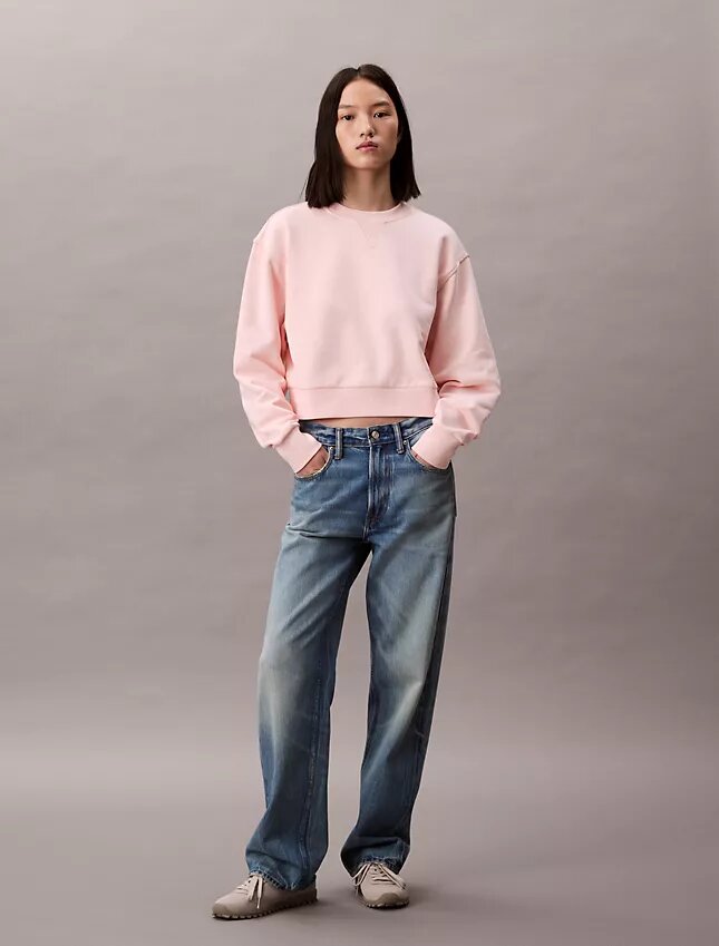 Fransız Havlu Kumaştan Kısa Kesim Rahat Sweatshirt Fransız Havlu Kumaştan Kısa Kesim Rahat Sweatshirt