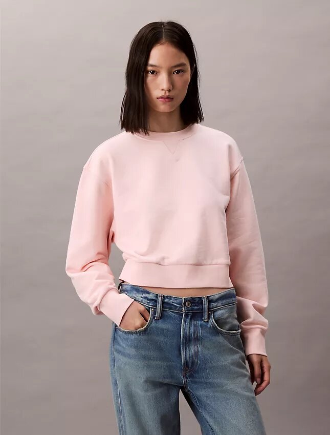 Fransız Havlu Kumaştan Kısa Kesim Rahat Sweatshirt Fransız Havlu Kumaştan Kısa Kesim Rahat Sweatshirt