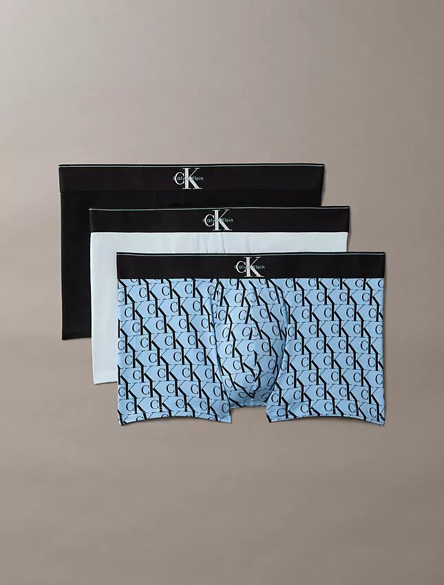 Grafik Monogram Cotton Stretch 3’lü Trunk Paket Grafik Monogram Cotton Stretch 3’lü Trunk Paket
