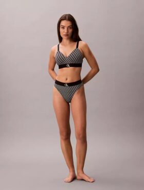 Grafik Monogram Mikrofiber Streç Hafif Astarlı Bralette