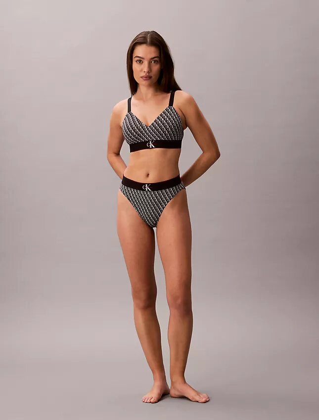 Grafik Monogram Mikrofiber Streç Hafif Astarlı Bralette Grafik Monogram Mikrofiber Streç Hafif Astarlı Bralette