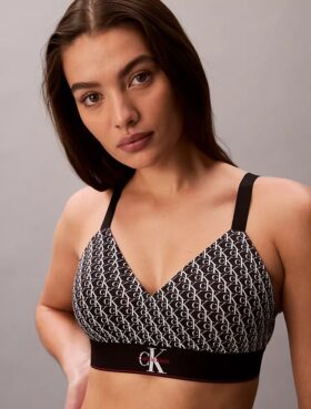 Grafik Monogram Mikrofiber Streç Hafif Astarlı Bralette