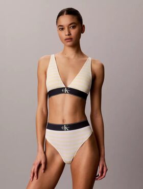Grafik Monogram Mikrofiber Streç Hafif Astarlı Üçgen Bralette