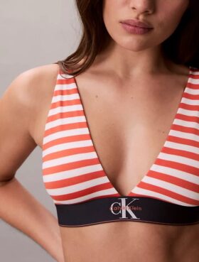 Grafik Monogram Mikrofiber Streç Hafif Astarlı Üçgen Bralette