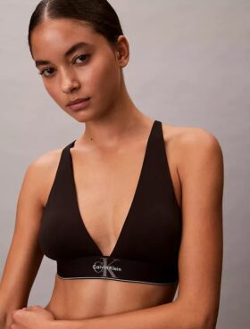 Grafik Monogram Mikrofiber Streç Hafif Astarlı Üçgen Bralette