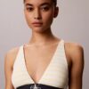 Grafik Monogram Mikrofiber Streç Hafif Astarlı Üçgen Bralette