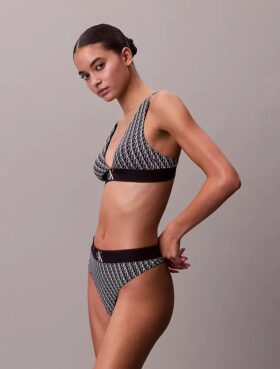 Grafik Monogram Mikrofiber Streç Thong