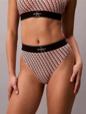 Grafik Monogram Mikrofiber Streç Thong