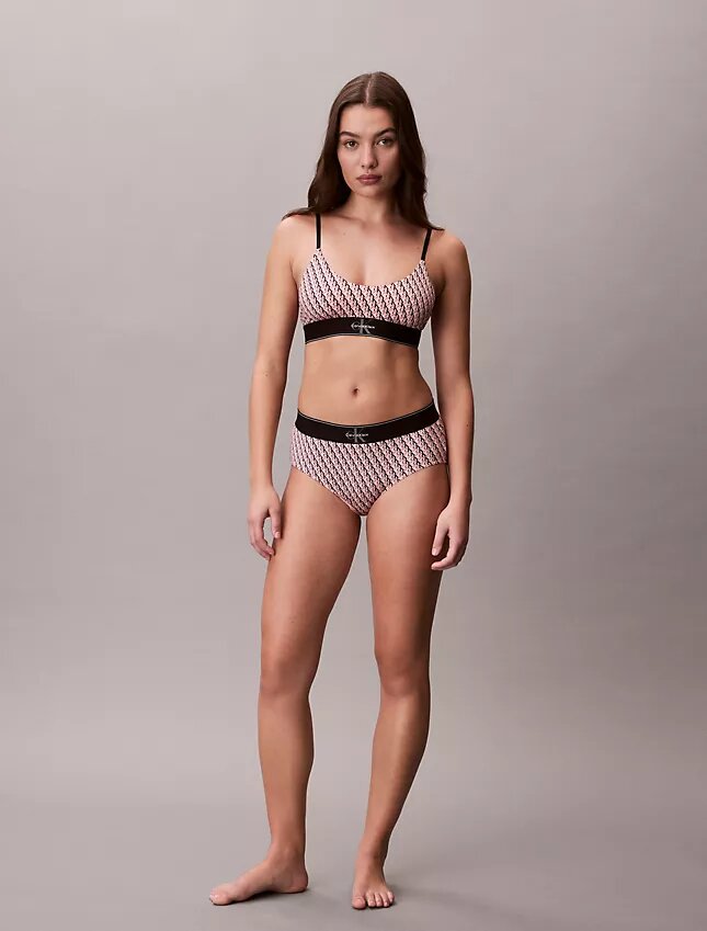 Grafik Monogram Mikrofiber Streç Unlined Bralette Grafik Monogram Mikrofiber Streç Unlined Bralette