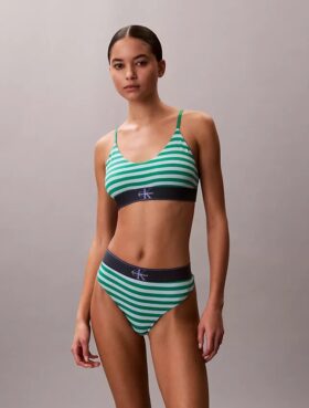 Grafik Monogram Mikrofiber Streç Unlined Bralette