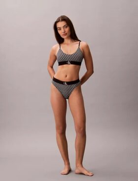 Grafik Monogram Mikrofiber Streç Unlined Bralette