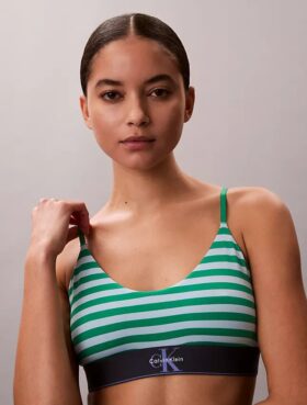 Grafik Monogram Mikrofiber Streç Unlined Bralette