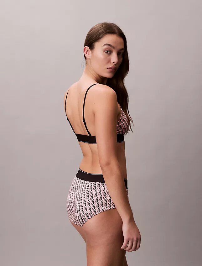 Grafik Monogram Mikrofiber Streç Unlined Bralette Grafik Monogram Mikrofiber Streç Unlined Bralette