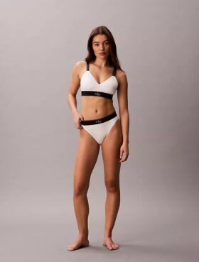 Grafik Monogram Mikrofiber Streç Yüksek Bel Bikini