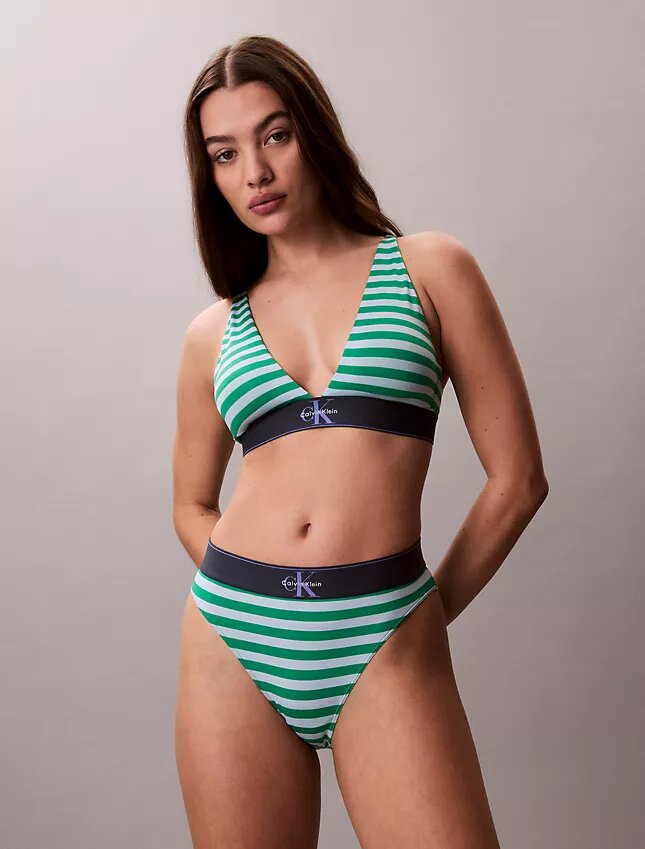 Grafik Monogram Mikrofiber Streç Yüksek Bel Bikini Grafik Monogram Mikrofiber Streç Yüksek Bel Bikini