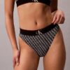 Grafik Monogram Mikrofiber Streç Yüksek Bel Bikini Grafik Monogram Mikrofiber Streç Yüksek Bel Bikini