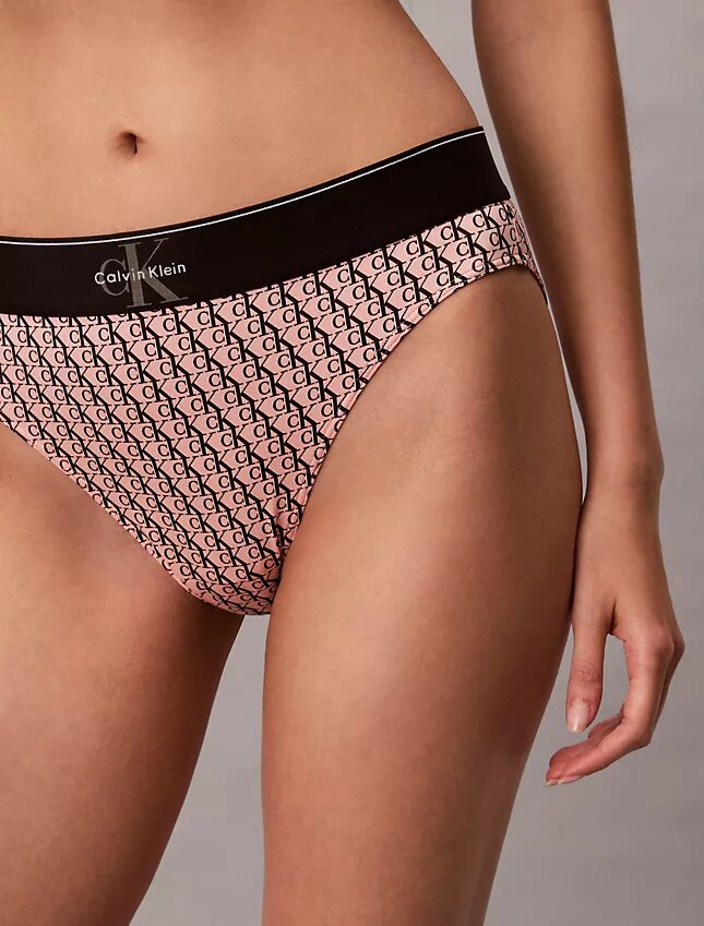 Grafik Monogram Mikrofiber Streç Yüksek Bel Bikini Grafik Monogram Mikrofiber Streç Yüksek Bel Bikini