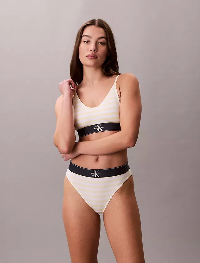 Grafik Monogram Mikrofiber Streç Yüksek Bel Bikini Grafik Monogram Mikrofiber Streç Yüksek Bel Bikini