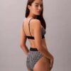 Grafik Monogram Mikrofiber Streç Yüksek Bel Bikini Grafik Monogram Mikrofiber Streç Yüksek Bel Bikini