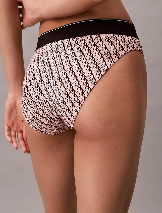 Grafik Monogram Mikrofiber Streç Yüksek Bel Bikini Grafik Monogram Mikrofiber Streç Yüksek Bel Bikini