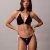Grafik Monogramlı Yan Bağlamalı Bikini Alt Giyim