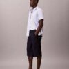 Hafif İndigo Denim Uzun Şort Hafif İndigo Denim Uzun Şort