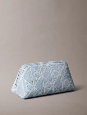 Her Yüzünde Amblem Logolu Denim Beauty Çantası