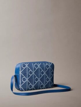 Her Yüzünde Amblem Logolu Denim Fotoğraf Makinesi Çantası