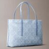 Her Yüzünde Amblem Logosu Bulunan Küçük Denim Tote Çanta