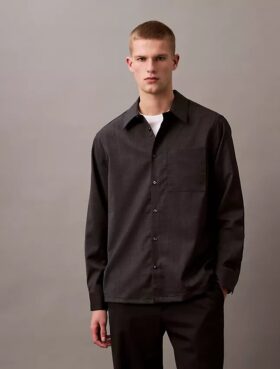 Houndstooth Flanel Klasik Düğmeli Gömlek