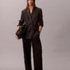 Houndstooth Yün Karışımlı Rahat Blazer Houndstooth Yün Karışımlı Rahat Blazer
