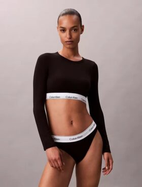 Icon Pamuk Modal Hafif Astarlı Uzun Kollu Tişört Bralette