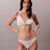 Icon Pamuk Modal Çizgili Hafif Astarlı Üçgen Bralette