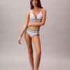 Icon Pamuk Modal Çizgili Hafif Astarlı Üçgen Bralette