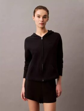 Icon Pamuklu Havlu Kumaş Fermuarlı Pijama Hoodie